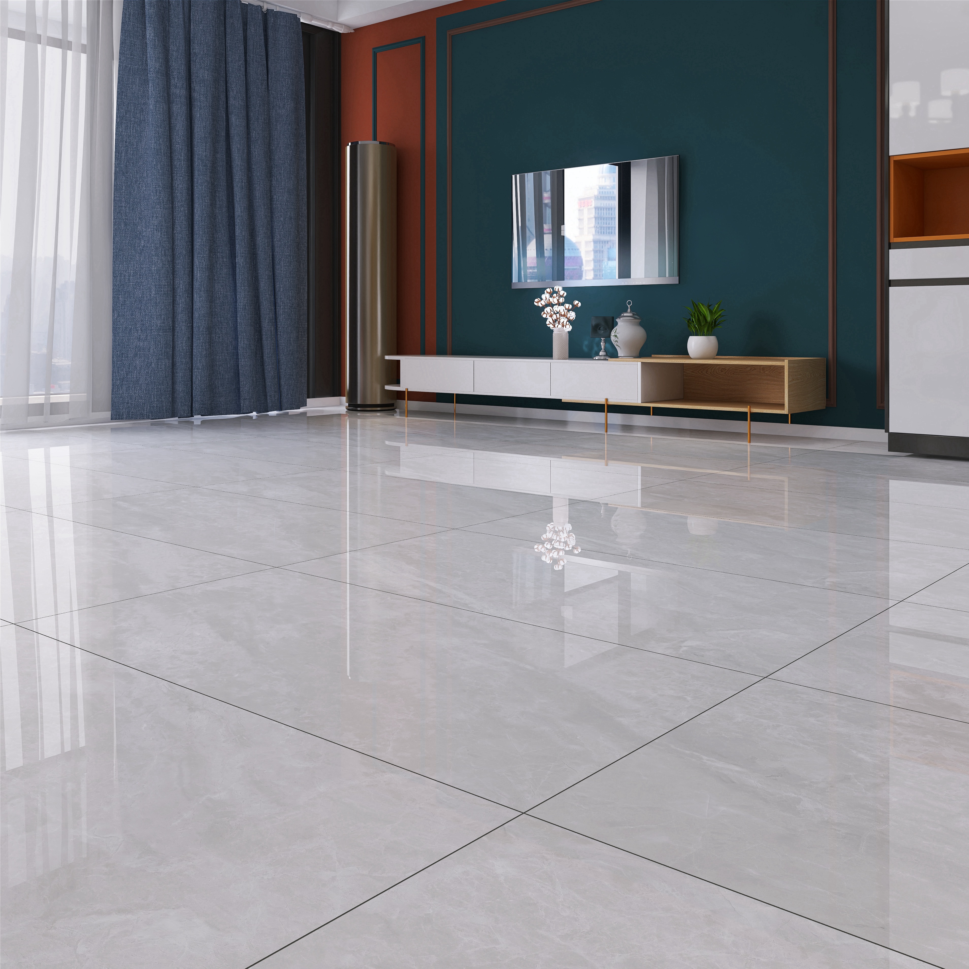 60x120cm Floor Tiles Wall Grey Full Body Marble Foshan
