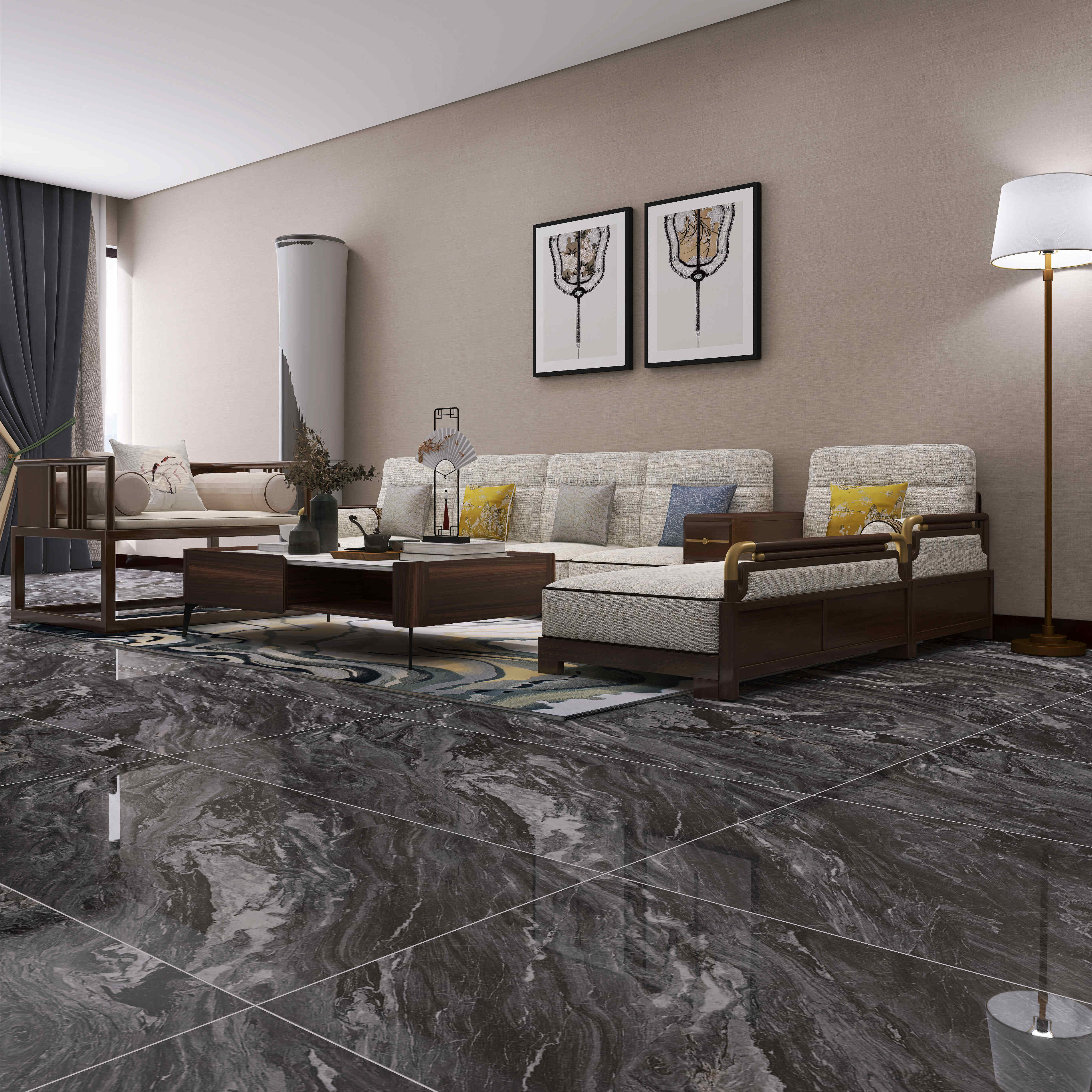 Marble Floor Porcelain Tiles Grey 600*1200MM