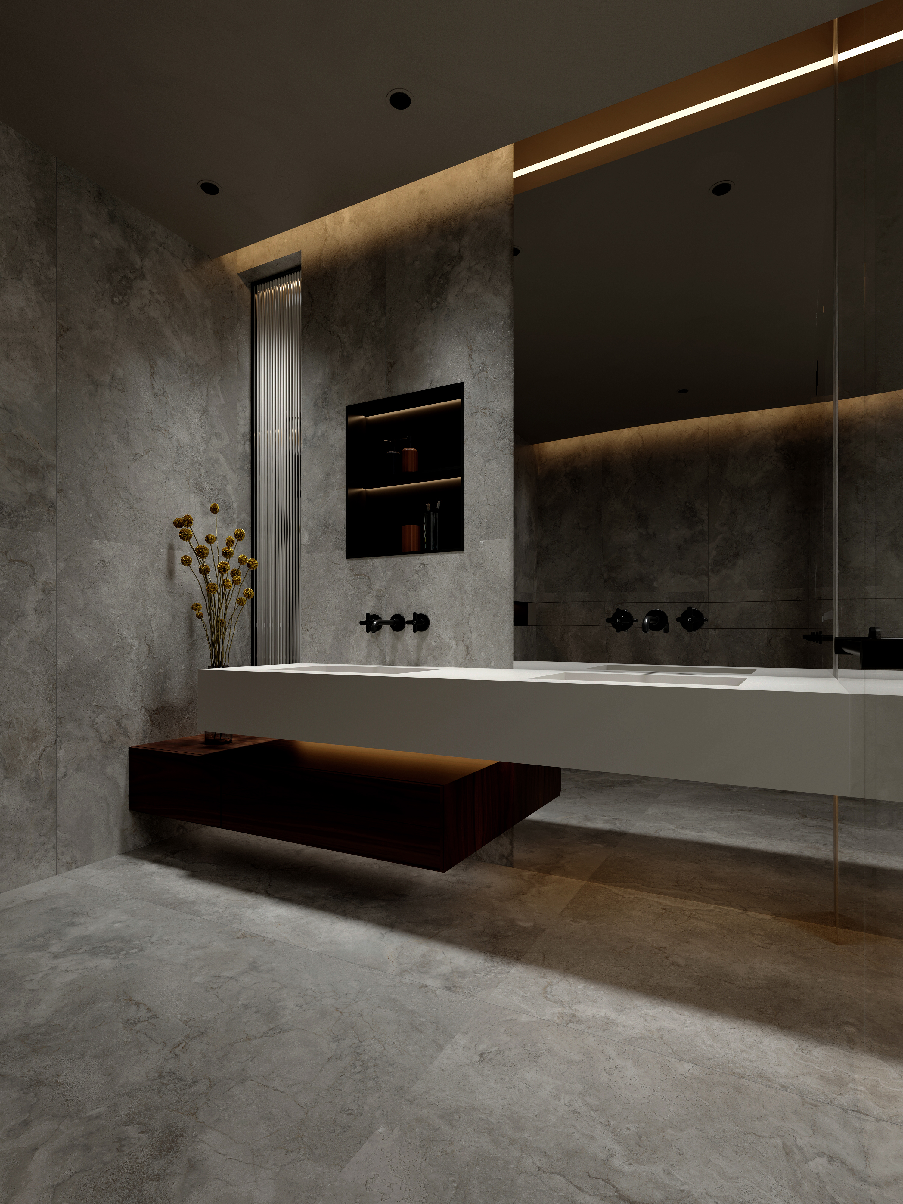 Rustic Porcelain Tile Modern Bathroom Ceramic