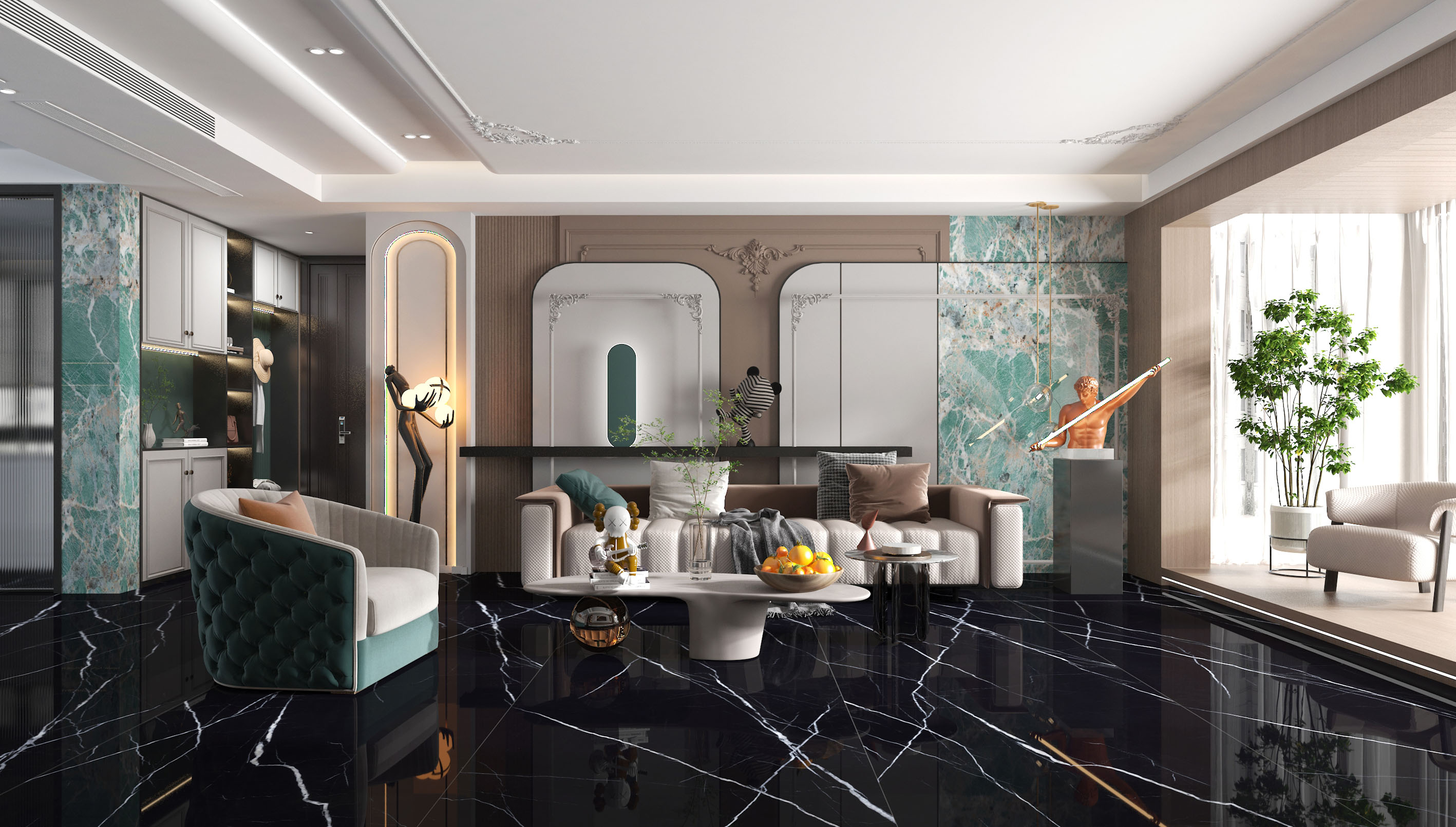 Black Marquina Sintered Stone Big Slab Tile