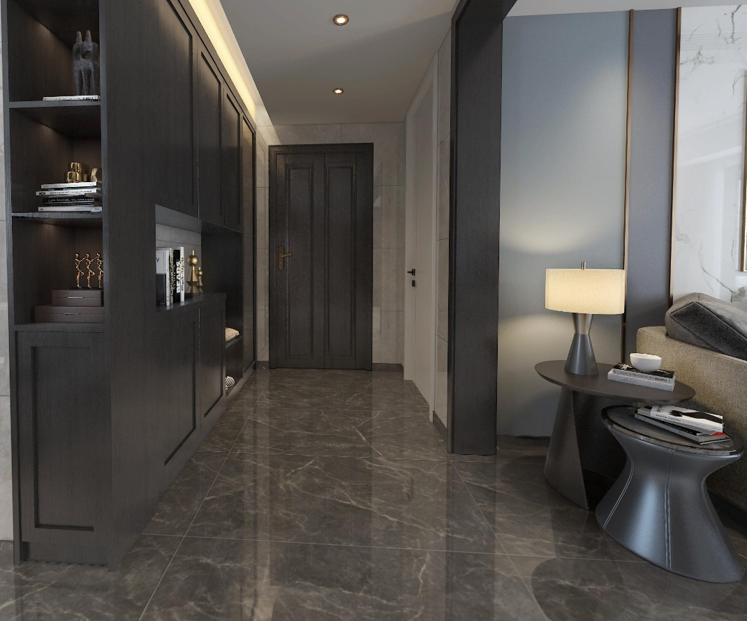 FATONG 60x120cm Dark Brown Marble Porcelain Tiles