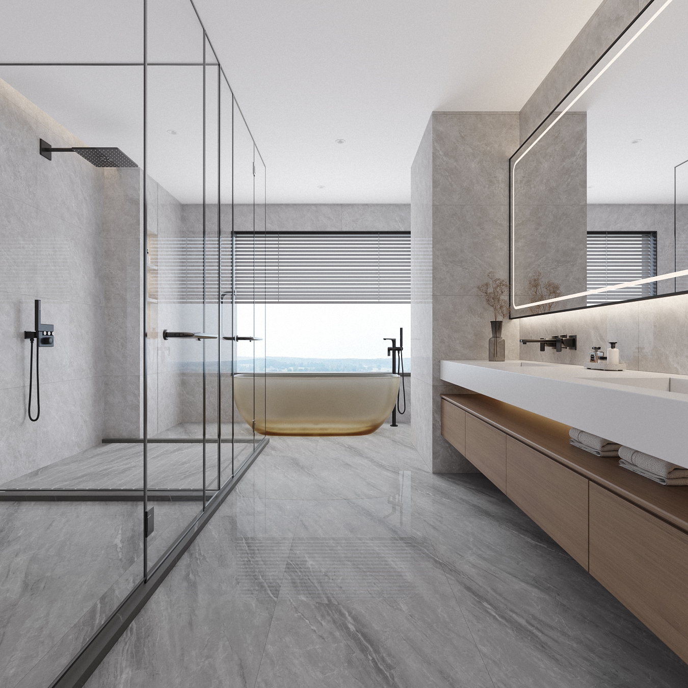 FATONG 60x120cm Gray Marble Porcelain Tiles