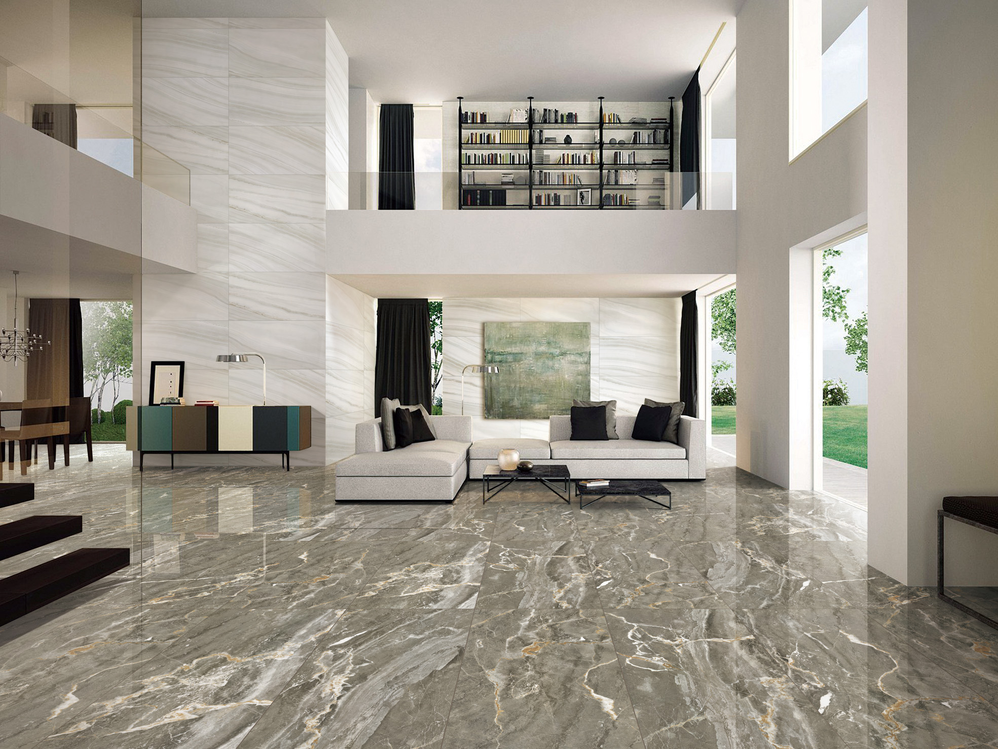 FATONG 60x120cm Gray Marble Porcelain Ceramic Tile