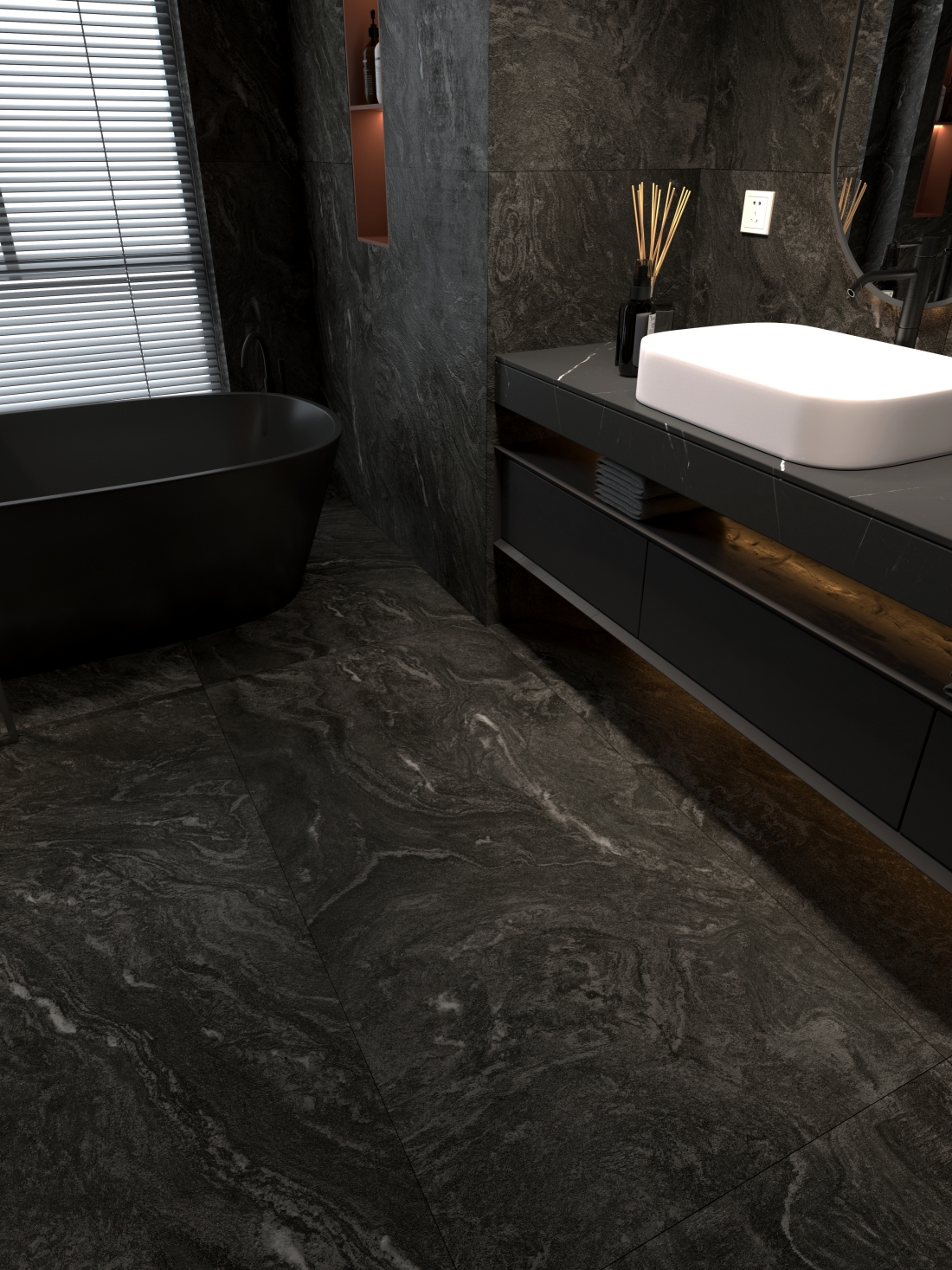 China Factory Rustic porcelain Tile Dark Grey Ceramics