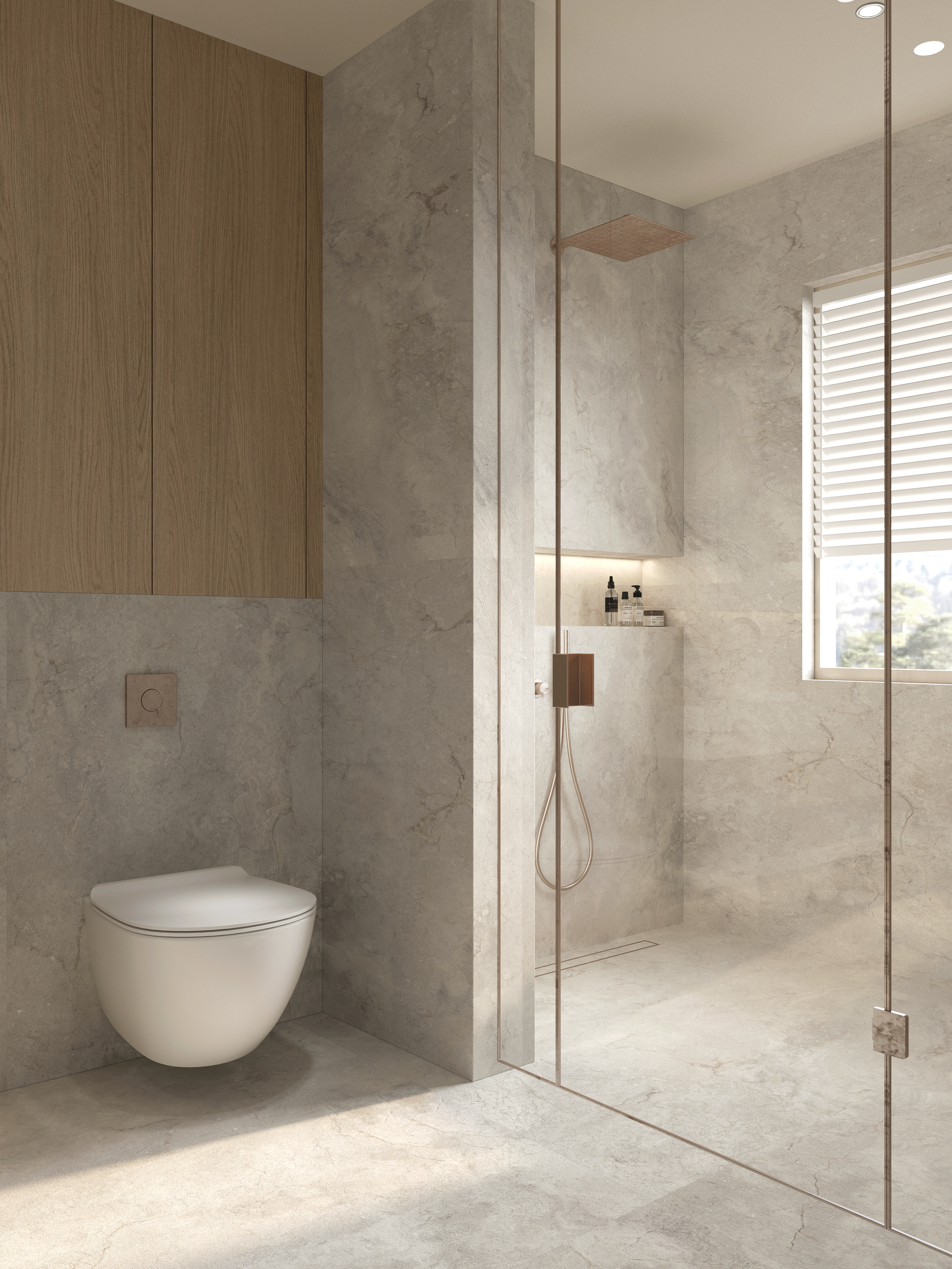 Rustic Porcelain Tiles Beige Big Slab Bathroom Ceramics