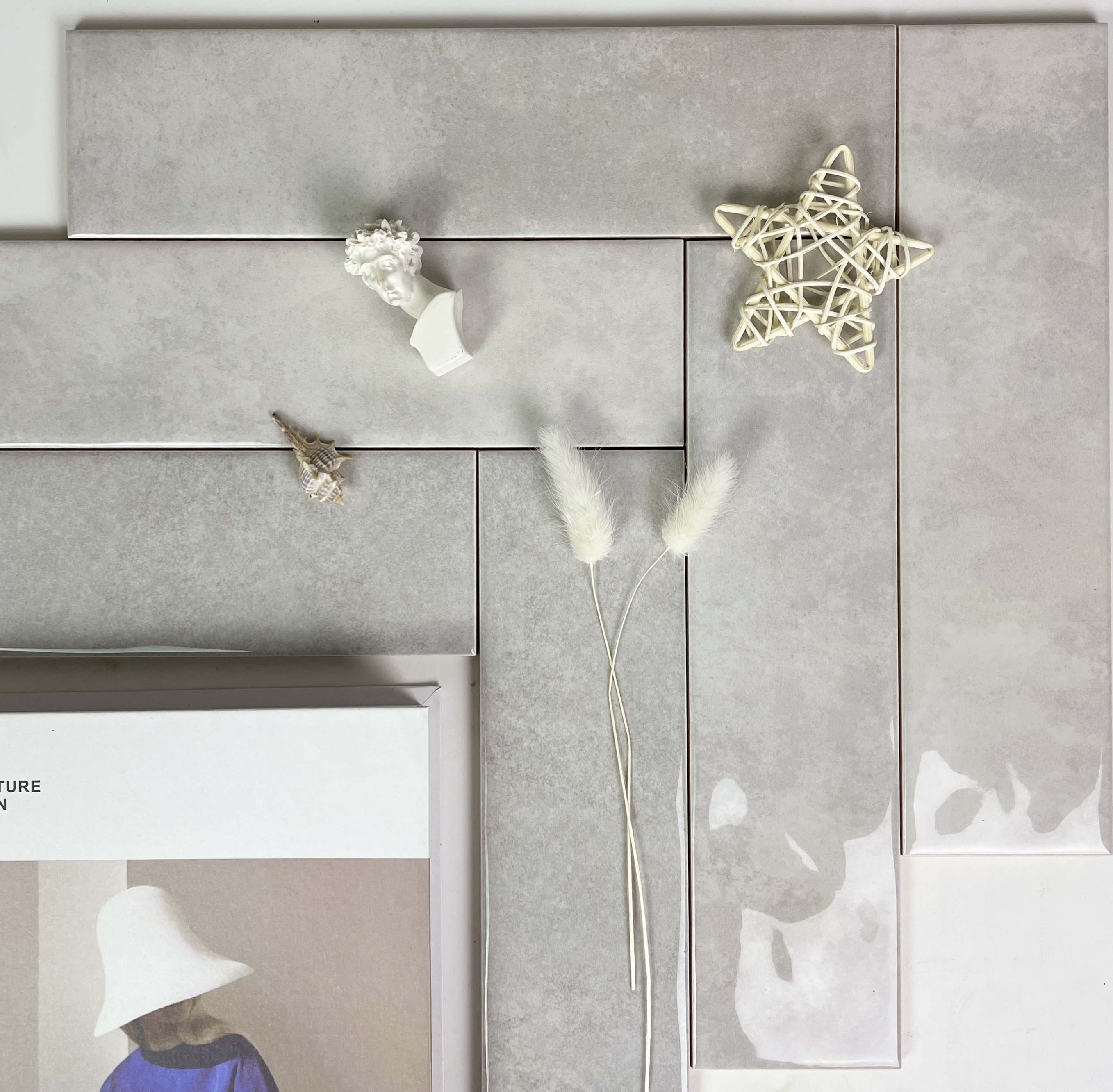 75*300mm Subway Tiles Decor Ceramics Polished Grey