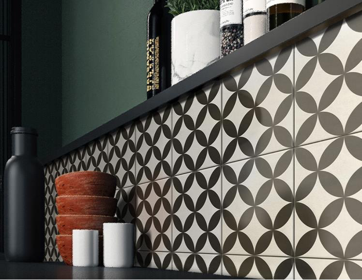 Small Pattern Tile Wall Decoration Flower Ceramics
