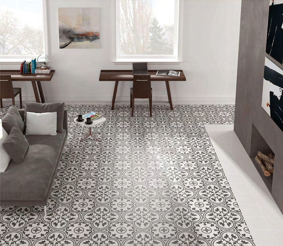 Small Pattern Tile Sitting Room Flower Ceramics