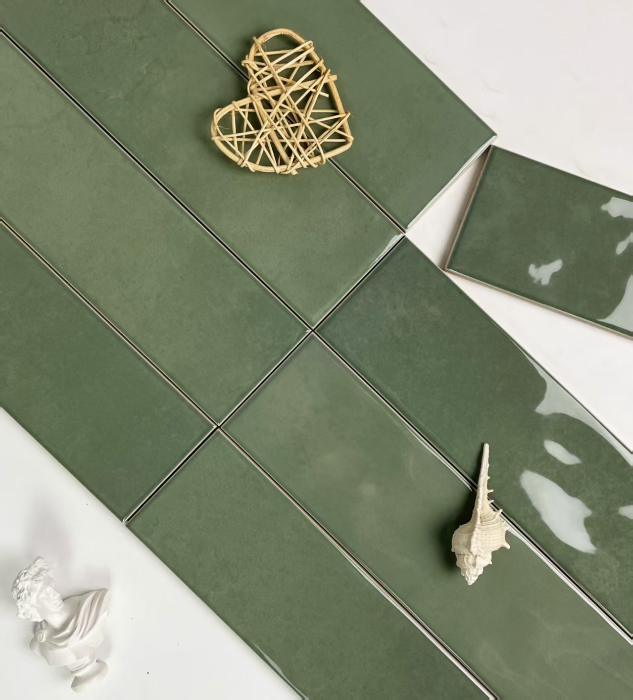 Glossy Sage Green Subway Tile: Timeless Interior Wall Tile
