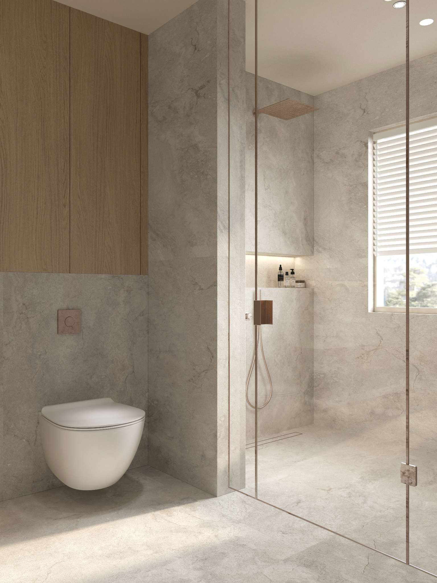 Rustic Porcelain Tiles Beige Big Slab Bathroom Ceramics