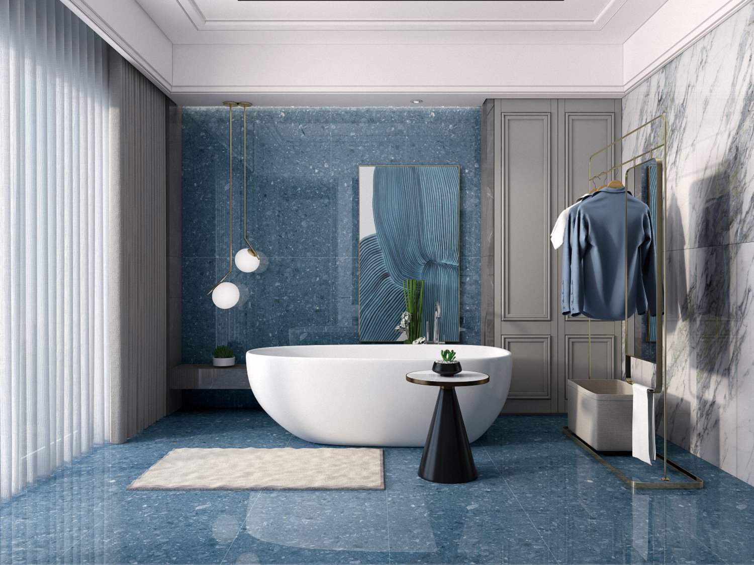 Floor 600*1200MM Marble Porcelain tile Wall tiles Floor Blue
