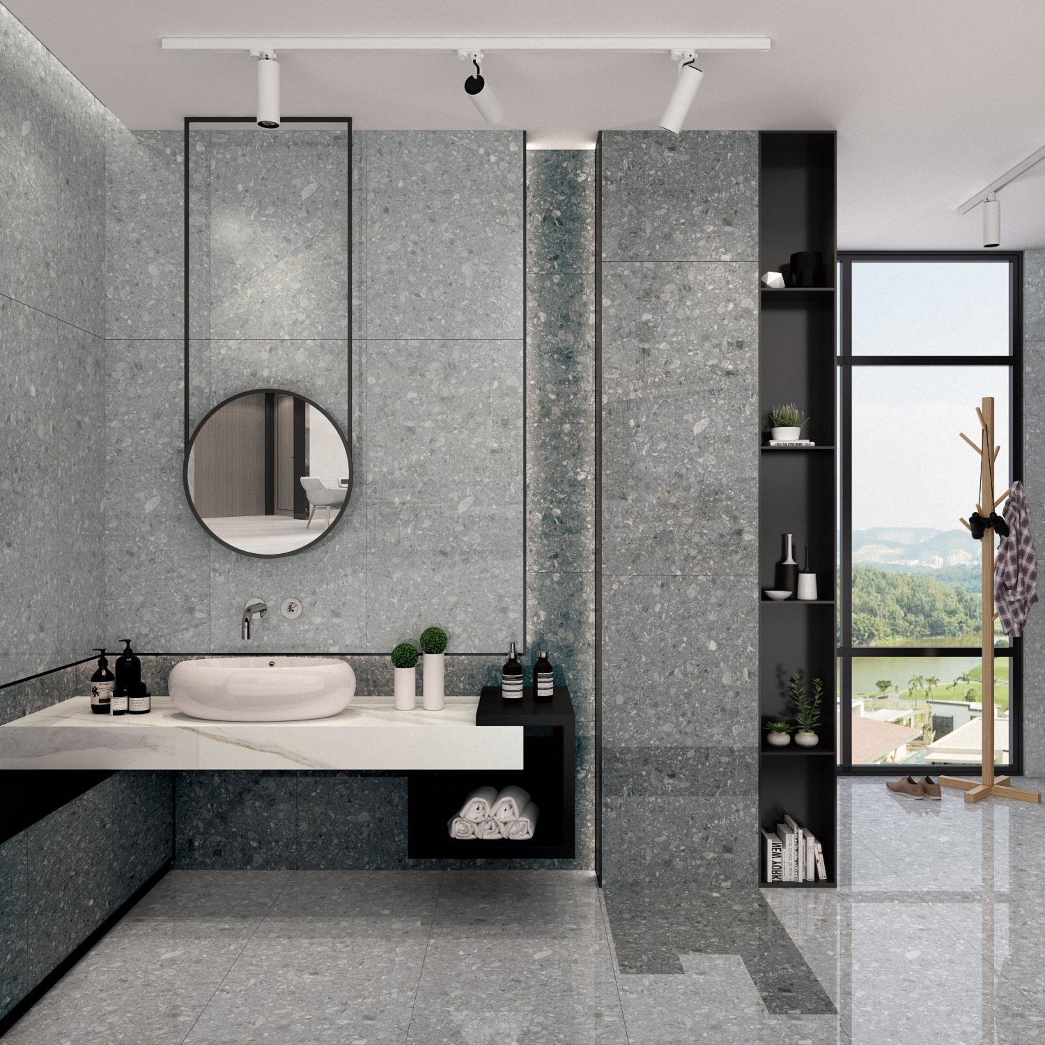 Floor 60x120cm Marble Porcelain tile grey Interior Wall bathroom